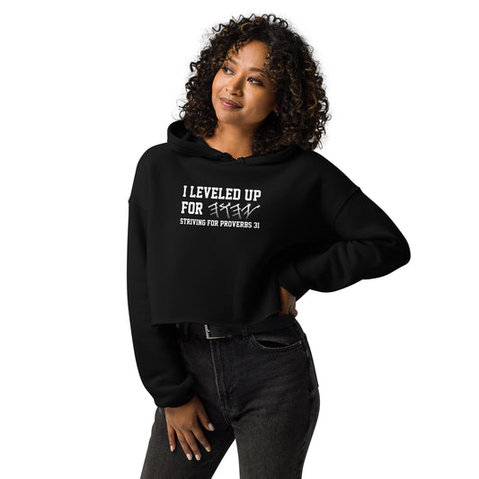 Leveled Up - Black Crop Hoodie